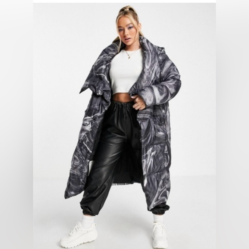 UGG Black and Gray Puffer Coat
